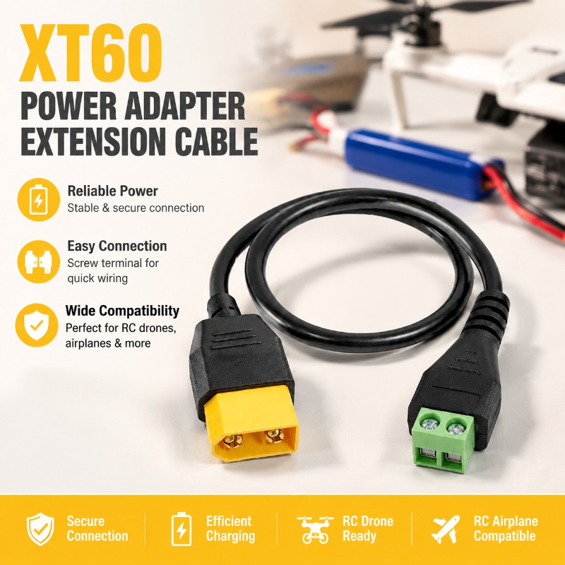 Drone Battery Adapter - Konektor XT60 Male Female ke Kabel