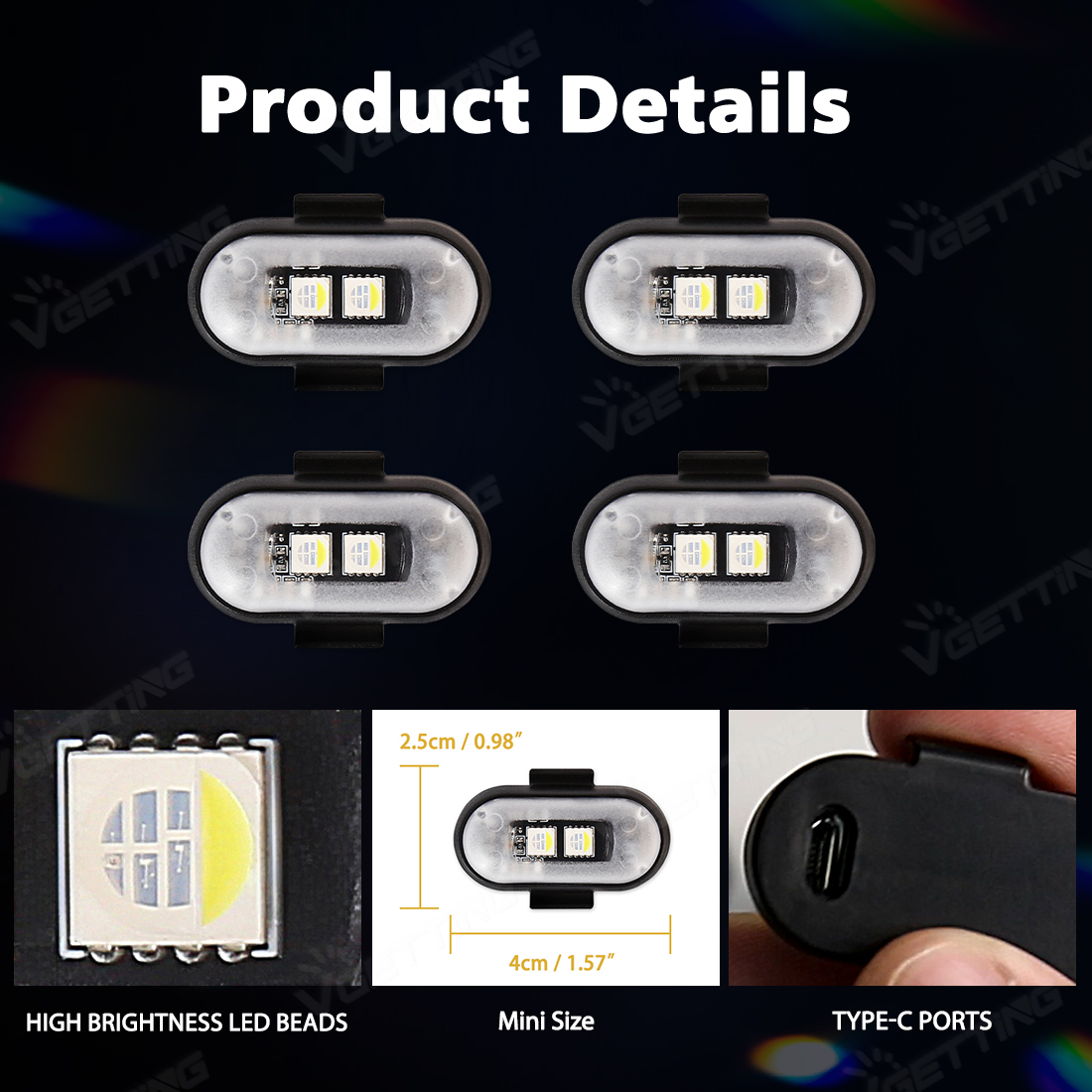 4 Buah Lampu Strobo Drone Mini - Drone Strobe Light ulasan dan harga